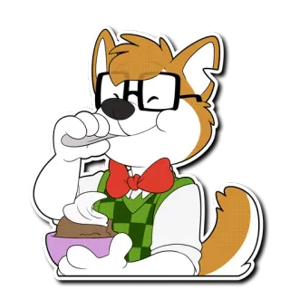 🍦 dibujo animado, animal, helado, comiendo, lindo, peludo, feliz telegram sticker