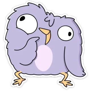 🤔 นก, การ์ตูน, น่ารัก, สัตว์, สติกเกอร์, ภาพประกอบ telegram sticker