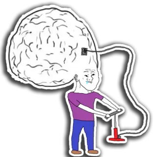 🤤 wojak, cerveau, pump, mème telegram sticker