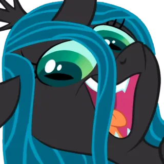 😃 Queen Chrysalis My Little Pony pônei, rainha, chrysalis, sorrindo, desenho animado telegram sticker