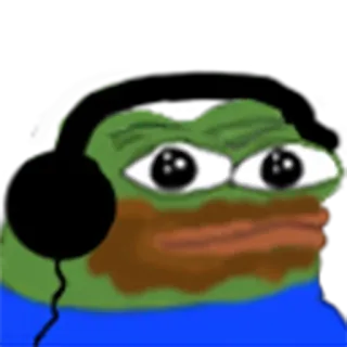 🤯 Pepe, frog, emote, headphones telegram sticker