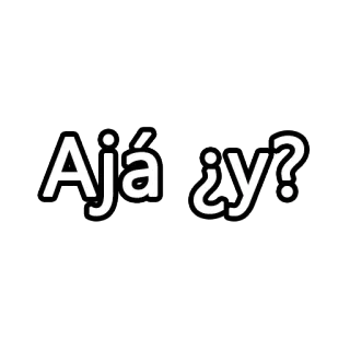 ❓ Ajá ¿y? испанский, вопрос, выражение, сленг telegram sticker
