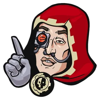 🤓 warhammer 40k, adeptus mechanicus, cyborg, verhüllte Gestalt, science fiction telegram sticker