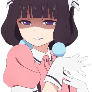 😈 anime, girl, smug, character, pink dress, cartoon telegram sticker