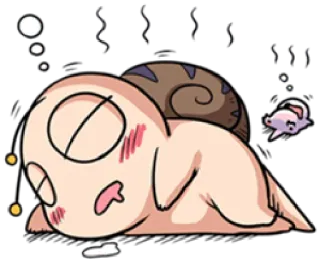 🥵 schlafend, Cartoon, Schnecke, Tier, süß telegram sticker