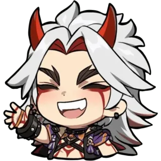 👹 Arataki Itto Genshin Impact Arataki Itto, Genshin Impact, anime, video game, character, chibi telegram sticker