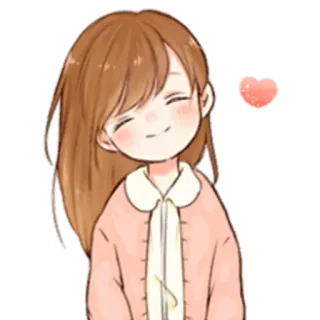 ☺️ การ์ตูน, ผู้หญิง, น่ารัก, หัวใจ, ความรัก, สติกเกอร์ telegram sticker