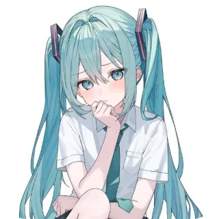 😕 Hatsune Miku Vocaloid telegram sticker