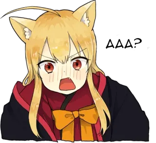 😱 AAA? аниме, кошачьи ушки, удивлен, в шоке, вопрос telegram sticker