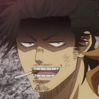 🚬 Yami Sukehiro Black Clover Anime, Rauchen, Yami Sukehiro, Black Clover, Charakter, Manga whatsapp sticker