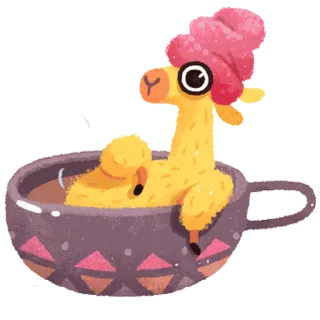 💦 lama, kubek, zwierzę, słodki, herbata, kawa telegram sticker