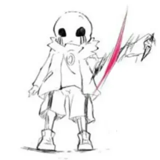 🌸 Killer Sans sans, undertale, killer, squelette, fanart, couteau, monstre telegram sticker
