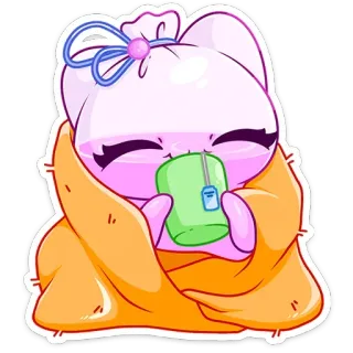 🍵 귀여운, 카와이, 캐릭터, 차, 음료, 포근한 telegram sticker