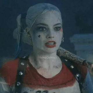 😰 Harley Quinn Harley Quinn, DC Comics, Suicide Squad, Margot Robbie, Villano, Personaje de cómic telegram sticker