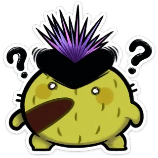 ⭐ nhãn dán, hoạt hình, nhân vật, dấu chấm hỏi telegram sticker