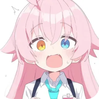❤ アニメ, カートゥーン, 可愛い, ショック, 女の子, ピンク髪 telegram sticker