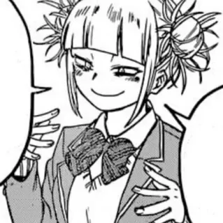 ❔ Himiko Toga My Hero Academia 애니메이션, 만화, 나의 히어로 아카데미아, 토가 히미코, 빌런, 교복 telegram sticker