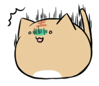 😳 chat, sticker, dessin animé, mignon, drôle, mème whatsapp sticker