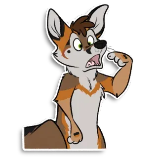 😮 fuchs, furry, cartoon, tier, charakter, ausdruck, sticker telegram sticker