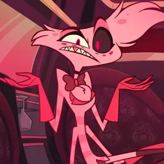 🤷‍♂️ Angel Dust Hazbin Hotel animado, dibujos animados, demonio, hotel, Hazbin, araña, rosa, personaje whatsapp sticker