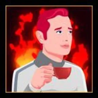 🔥 man, cup, fire, relaxed, drink, portrait telegram sticker