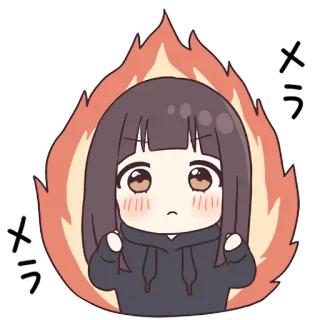 😡 メラメラ Anime, Chica, Fuego, Lindo, Enojado telegram sticker