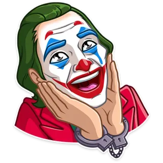 😃 Joker 조커, 광대, 악당, 만화책, 영화, 캐릭터 telegram sticker