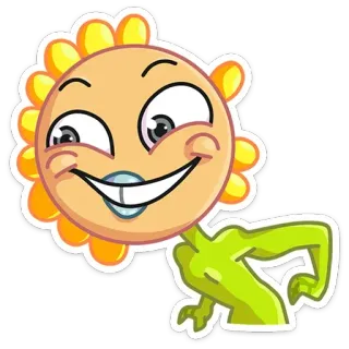 ☺️ flor, dibujos animados, divertido, lindo, emoji whatsapp sticker