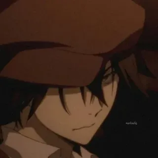 😐 Anime, Dibujos animados, Retrato, Sombrero, Hombre, Chico telegram sticker