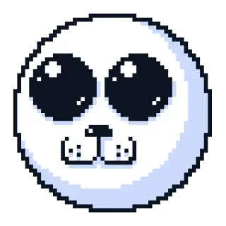 🙄 seal, cute, animal, pixel art, sea mammal, ocean, sticker telegram sticker