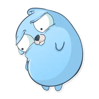 😐 gofer, kreskówka, zwierzę, niebieski, śmieszny, słodki, postać telegram sticker