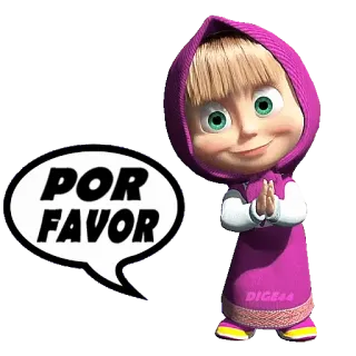 🙏 Masha Masha and the Bear POR FAVOR masha, dibujos animados, por favor, niña, oso telegram sticker