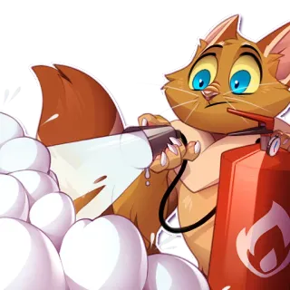 🚿 gato, dibujos animados, extintor, espuma, animal, gato doméstico, ilustración telegram sticker