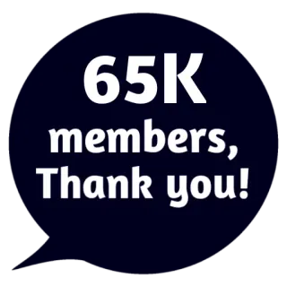 ❤ 65K members, Thank you! mitglieder, danke, feier, community whatsapp sticker