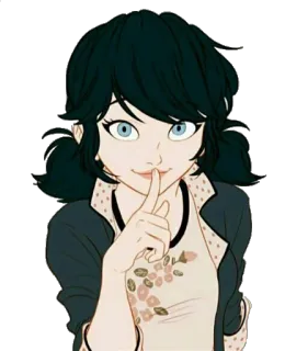 🙂 Marinette Dupain-Cheng Miraculous: Tales of Ladybug & Cat Noir Marinette, Ladybug, Miraculous Ladybug, Dessin animé, Personnage, Anime telegram sticker