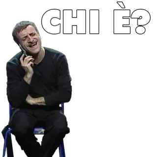 ❓ CHI È? homme, question, appel, assis, italien whatsapp sticker