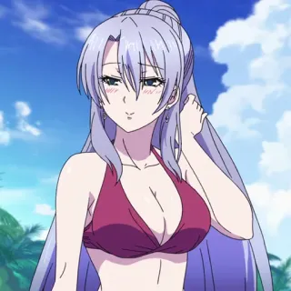 📉 Anime, Wanita, Bikini, Gadis, Pantai whatsapp sticker