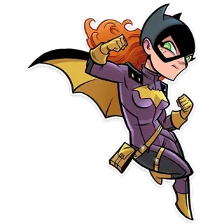 😺 Batgirl 슈퍼히어로, DC 코믹스, 만화, 여성 telegram sticker
