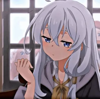 🦠 Anime, Mädchen, Süß, Cartoon, Gelangweilt, Lange Haare telegram sticker