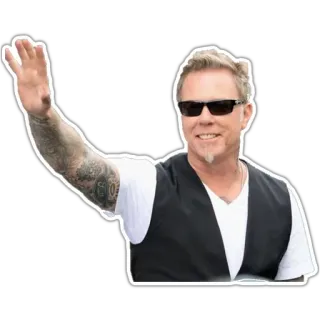 ✋ James Hetfield James Hetfield, Metallica, Rock star, Chanteur, Tatouage, Célébrité telegram sticker