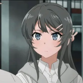 🐰 Mai Sakurajima Rascal Does Not Dream of Bunny Girl Senpai animé, Mai Sakurajima, fille, mignon telegram sticker