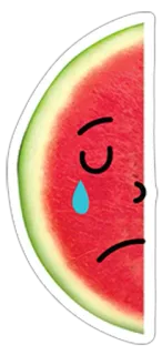 😭 arbuz, smutny, owoc, emoji, płacz whatsapp sticker