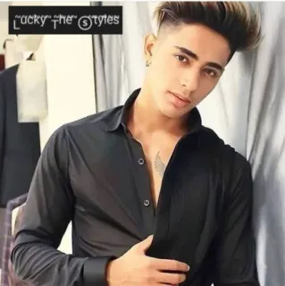 🖤 Lucky the Styles hombre, retrato, camisa, estilo, guapo, persona whatsapp sticker
