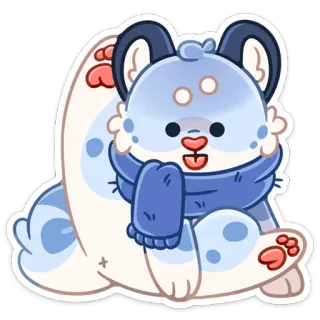 😛 การ์ตูน, สติกเกอร์, สัตว์, สีน้ำเงิน, หมี, น่ารัก, คาวาอิ whatsapp sticker