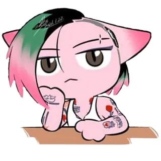 😒 อนิเมะ, แมว, น่ารัก, การ์ตูน whatsapp sticker