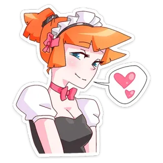 ❤️ Criada, Estilo anime, Dibujos animados, Corazones, Lindo telegram sticker