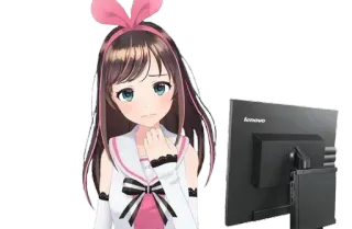 🖥 Kizuna AI Vtuber, Garota anime, Youtuber virtual, Kizuna Ai, Kawaii telegram sticker