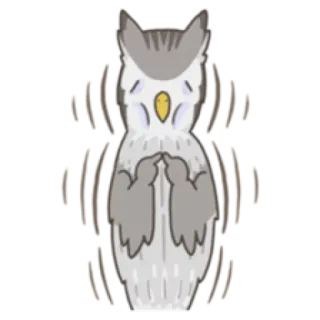 😰 hibou, tremblant, mignon, dessin animé, animal telegram sticker
