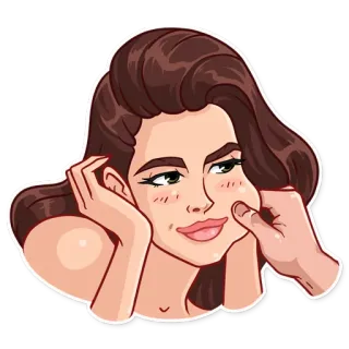 🤗 여자, 손, 얼굴, 볼, 인물 사진, 만화 telegram sticker