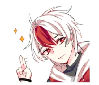 ✨ anime, manga, character, red hair, white hair, sparkles whatsapp sticker